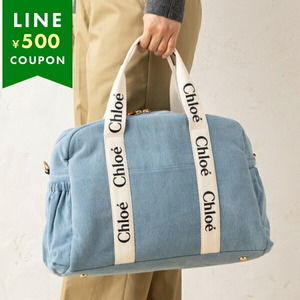 Chloe Blue Shoulder Pouch White Bag Bag Denim Mothers Pad